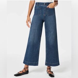 Spanx Blue Jeans Flare Patch Pocket Denim XL Bohemian Every wear Retro Coastal